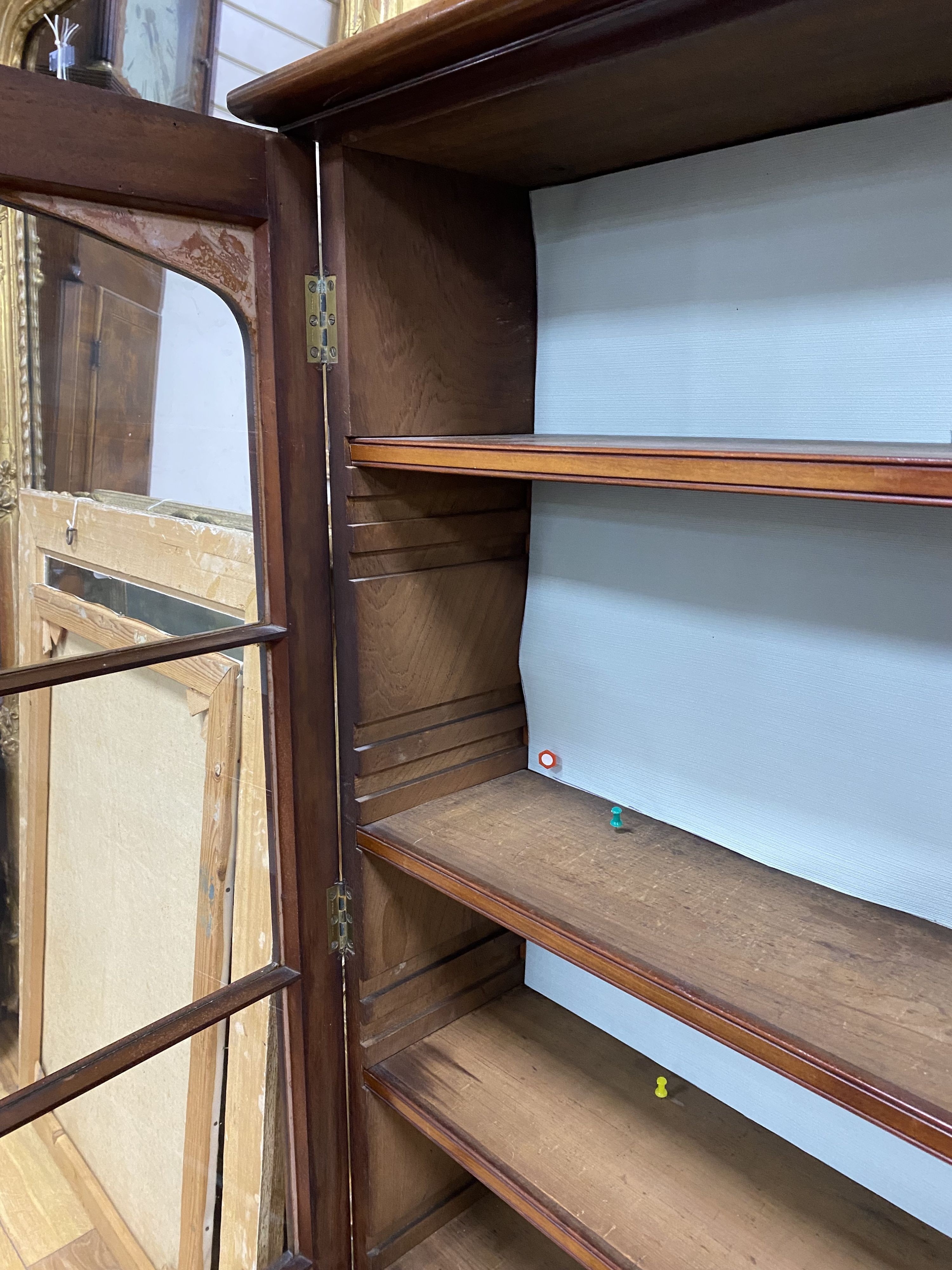 A Victorian mahogany two door hanging china display cabinet